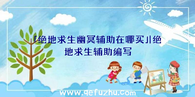 「绝地求生幽冥辅助在哪买」|绝地求生辅助编写
